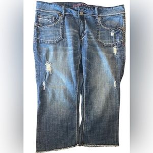 Hydraulic  Distressed Jean Capris